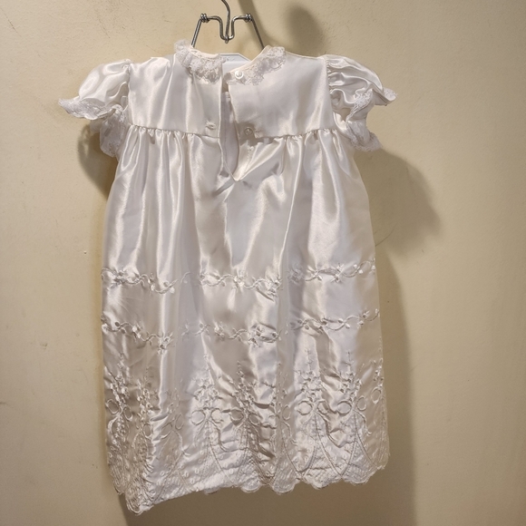 White Baby's Baptism Christening Dress 0-6 months 3 pieces - Picture 5 of 14